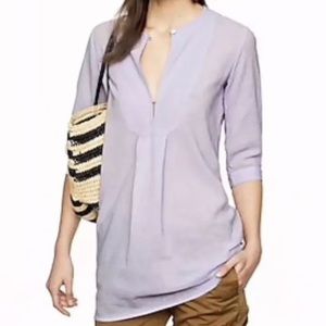 J. Crew Cotton Bib Tunic Lilac Size Small